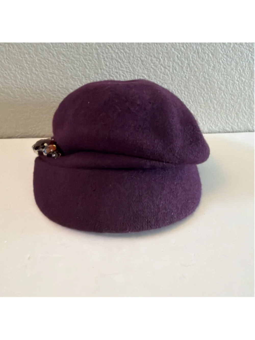 Betmar Hats Rhinestone Baker Boy Cap - Berry